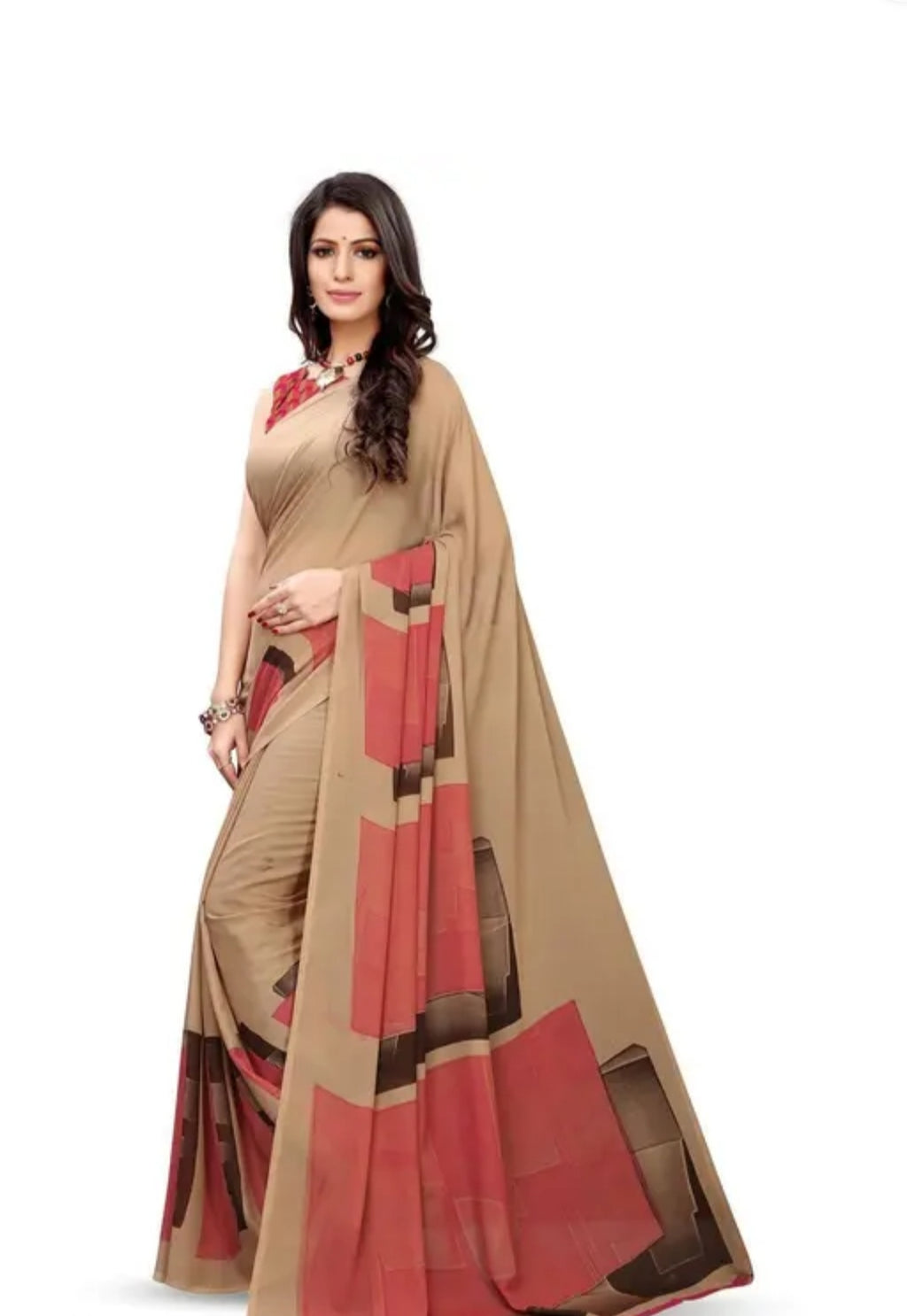 LARMIKA Georgette Floral Printed Saree