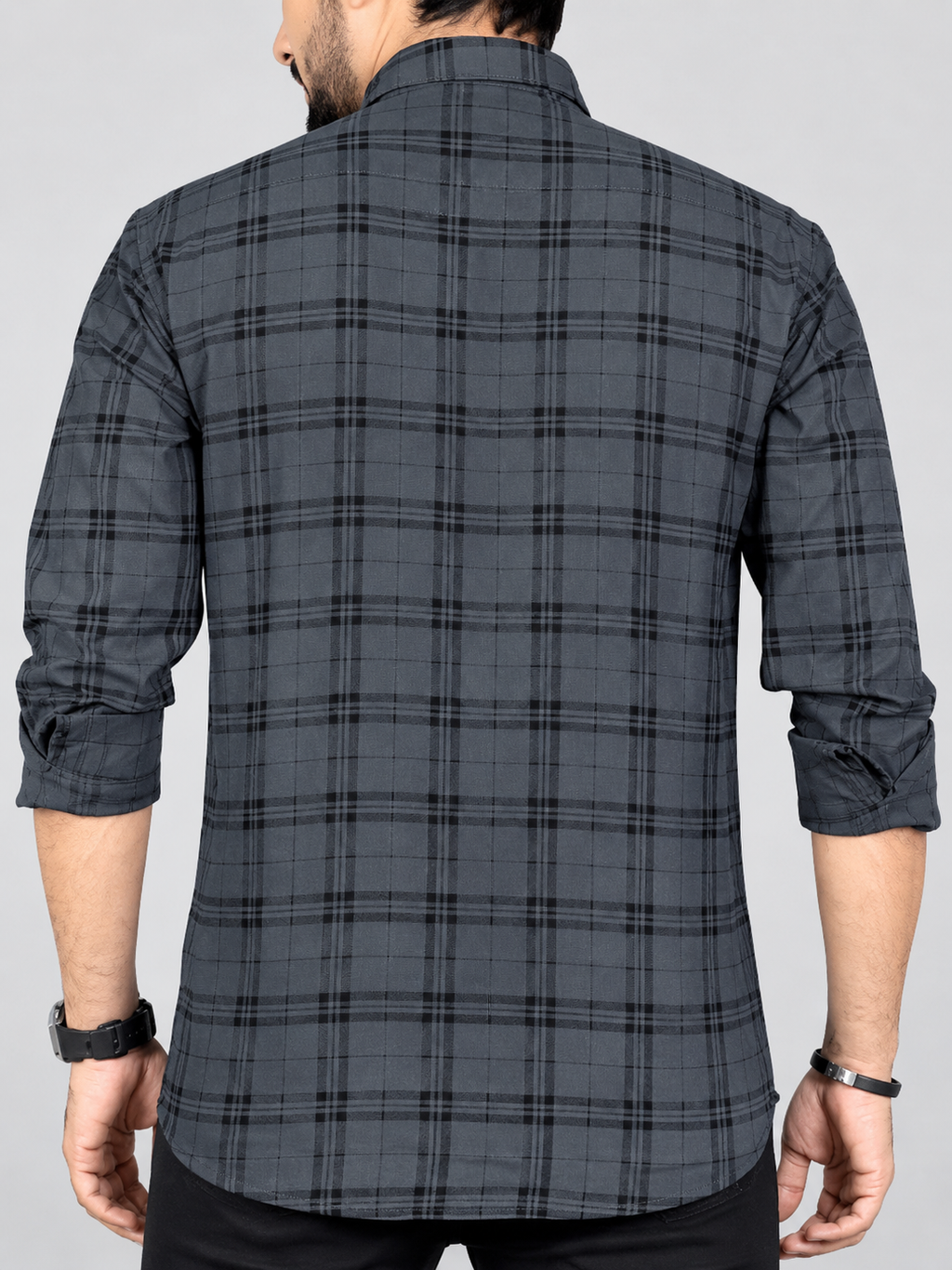 Regular Spread Collar Grey Shirts