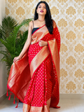 Aformi Banarasi Silk Saree With Rich Pallu with Tussle  work