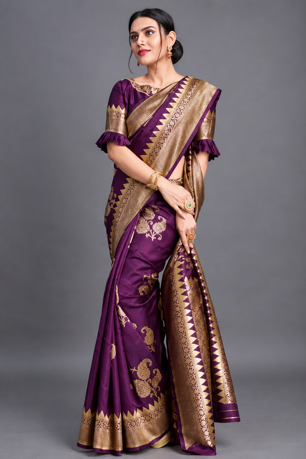 Jbk Enterprise Trendy Jacaquard Saree