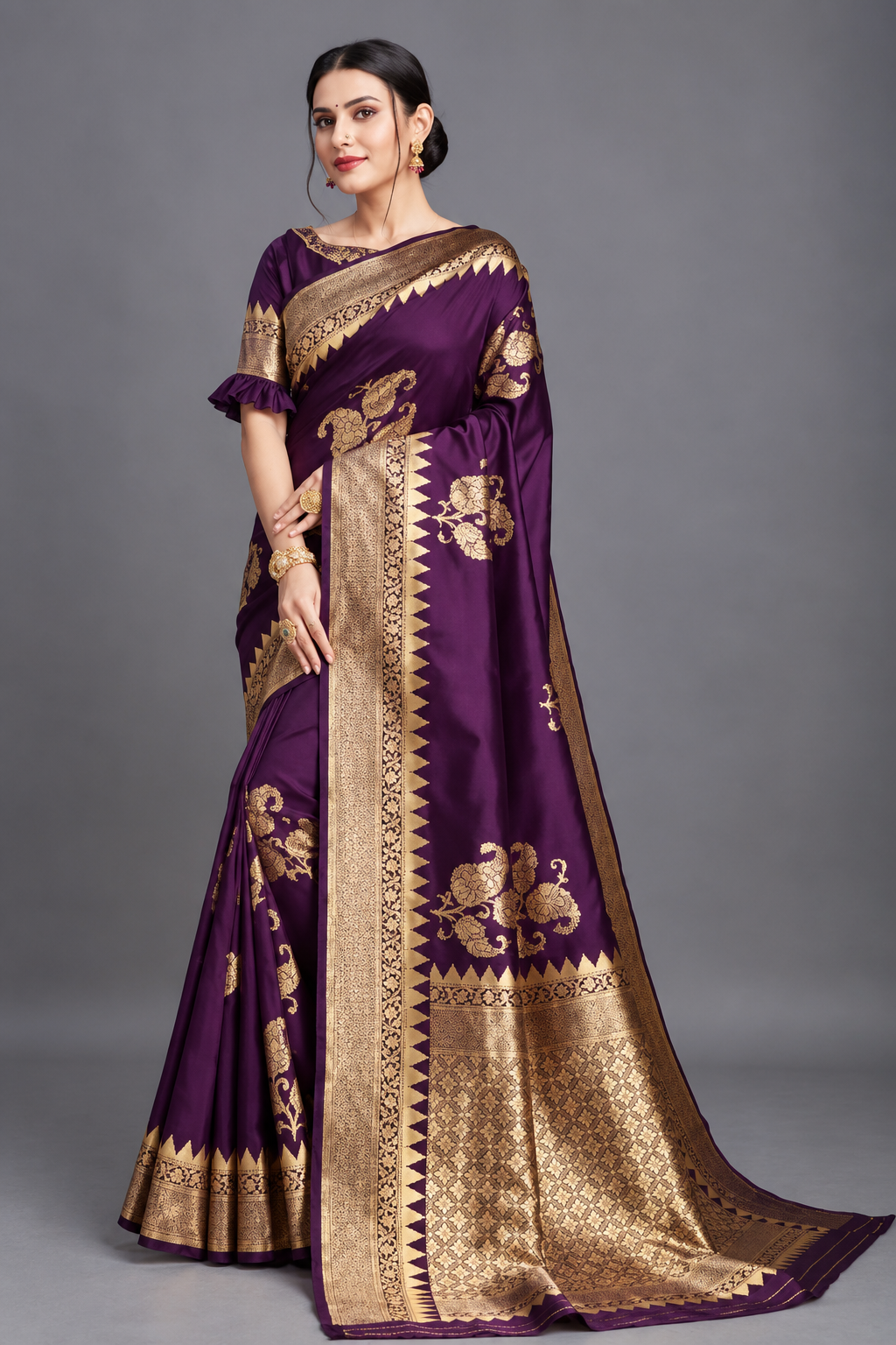 Jbk Enterprise Trendy Jacaquard Saree