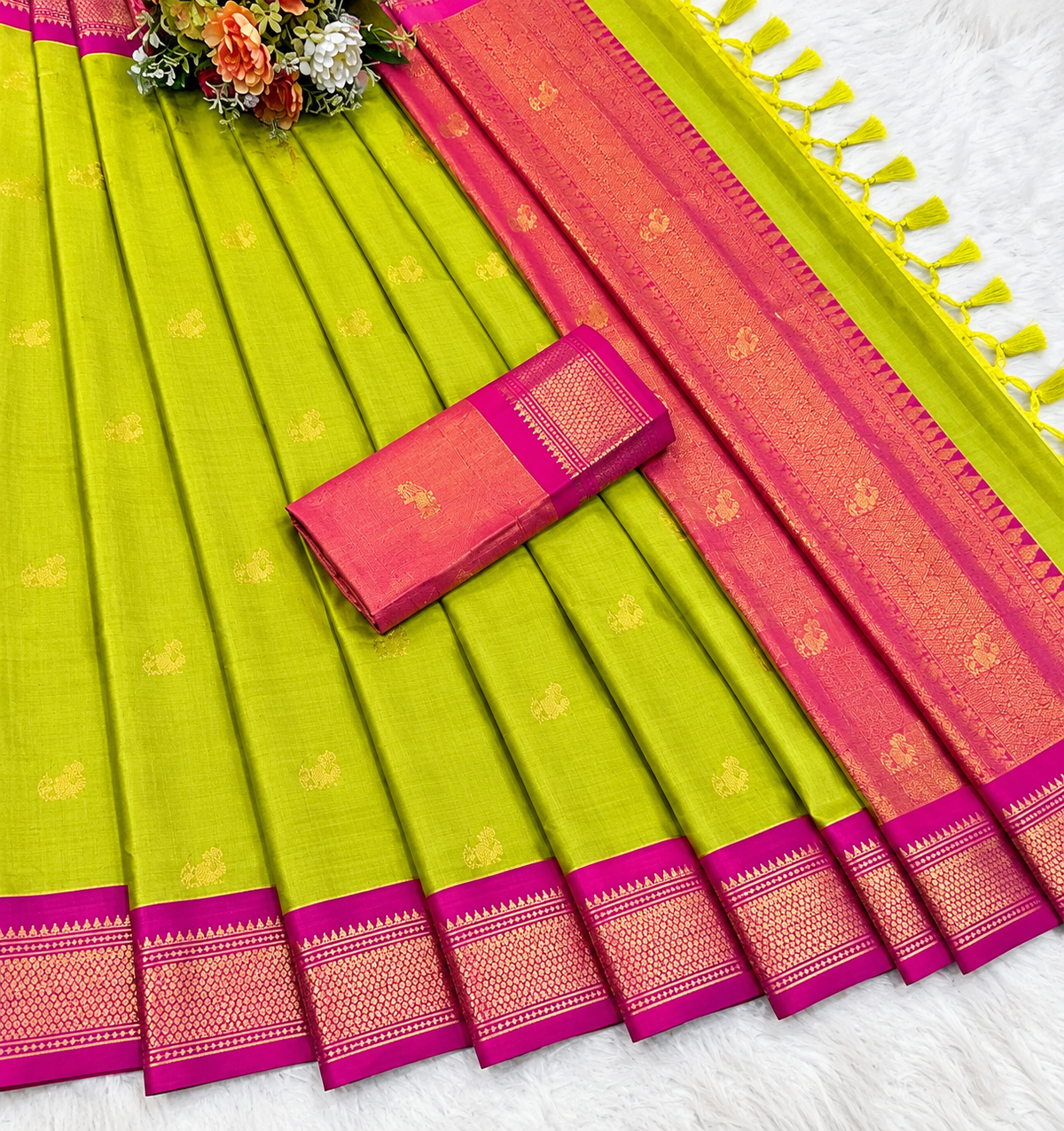 Peacock rich pallu saree