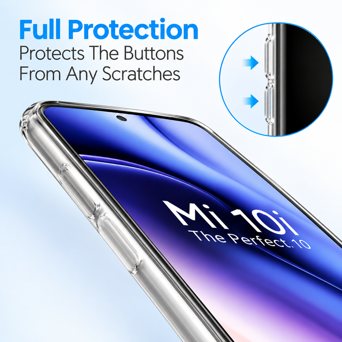 BnT Shock Proof Protective Soft Back Case Transparent Cover For Mi 10i